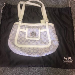 White and pastel purple Coach Bag